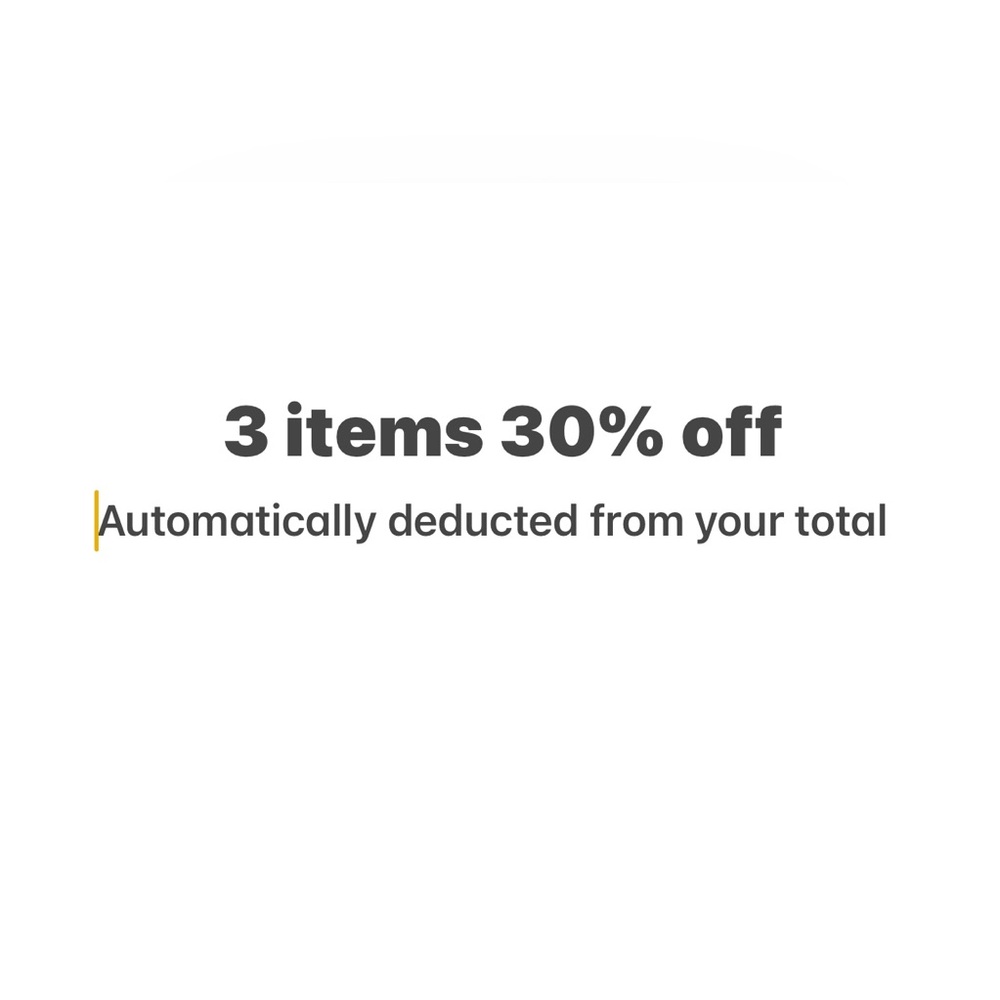 3 for 30% off